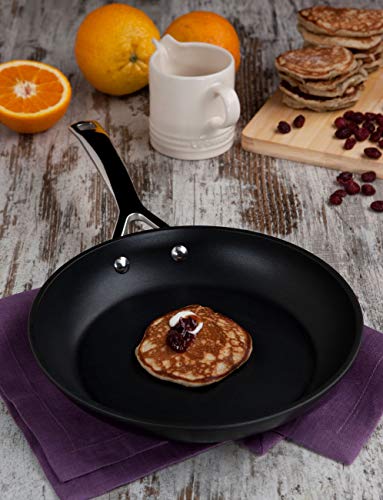 Le Creuset Sartén Baja de Aluminio Antiadherente, Libre de PFOA, para Todas Las Fuentes de Calor, Incluso la inducción, Antracita/Plateado, Anodizado, Negro, 28 cm