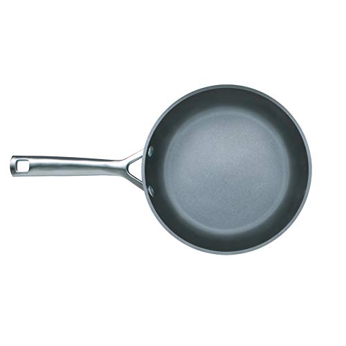 Le Creuset Sartén Baja de Aluminio Antiadherente, Libre de PFOA, para Todas Las Fuentes de Calor, Incluso la inducción, Antracita/Plateado, Anodizado, Negro, 28 cm