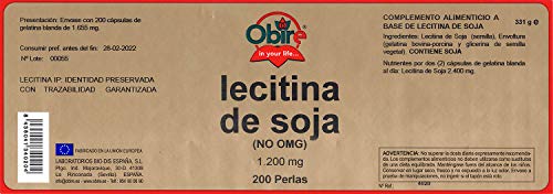 Lecitina de soja 1200 mg. 200 perlas