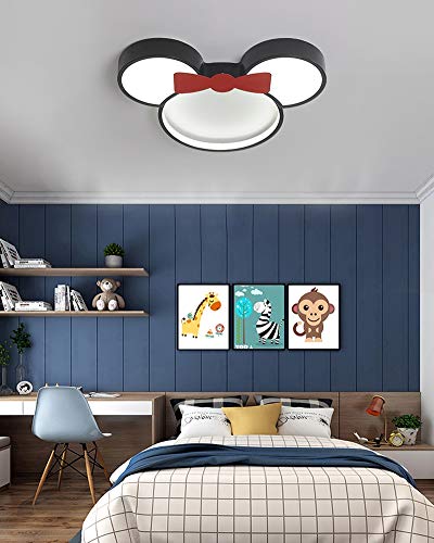 LED 36W Lámpara De Techo Regulable Lámpara De Vivero Lámpara De Dormitorio Lámpara De Techo Con Control Remoto, Diseño De Dibujos Animados De Mickey Niña Habitación De Bebé Luces De Techo De Vivero