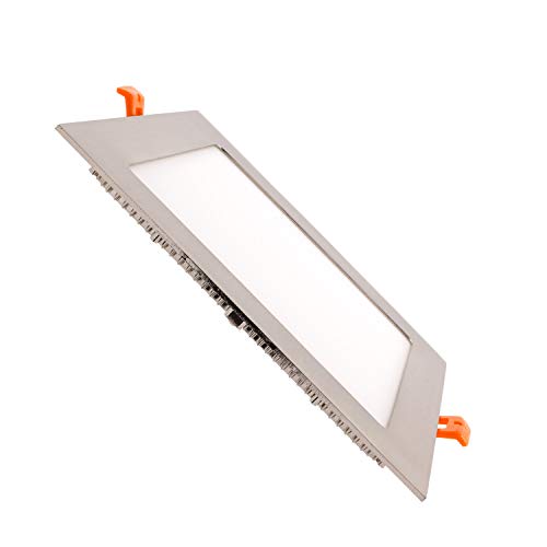 LEDKIA LIGHTING Placa LED Cuadrada SuperSlim 18W Silver Blanco Neutro 4000K - 4500K