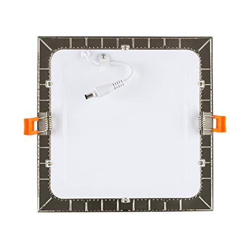 LEDKIA LIGHTING Placa LED Cuadrada SuperSlim 18W Silver Blanco Neutro 4000K - 4500K