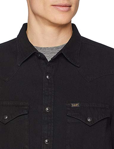 Lee Western Shirt Camisa, Black 01, Medium para Hombre