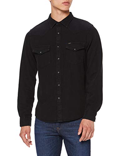 Lee Western Shirt Camisa, Black 01, Medium para Hombre