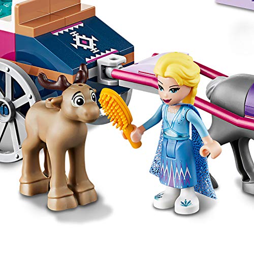 LEGO Disney Princess - Aventura en Carreta de Elsa, Juguete de Construcción del Carruaje de Frozen 2, Incluye Minifiguras de 2 ciervos (41166)