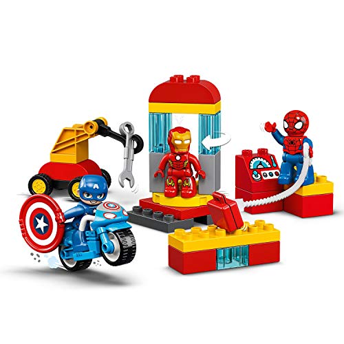 LEGO DUPLO Super Heroes - Laboratorio de Superhéroes, Set de Construcción Inspirado en Marvel, Incluye Figuras de Personajes como Spider-man, Ironman y Capitán América (10921)