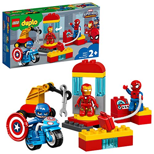 LEGO DUPLO Super Heroes - Laboratorio de Superhéroes, Set de Construcción Inspirado en Marvel, Incluye Figuras de Personajes como Spider-man, Ironman y Capitán América (10921)