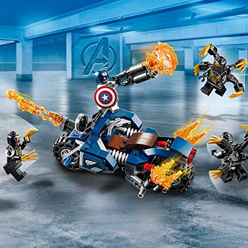 LEGO Super Heroes - Capitán América: Ataque de los Outriders, Juguete de Construcción, Moto con Lanzallamas del Primer Vengador (76123)