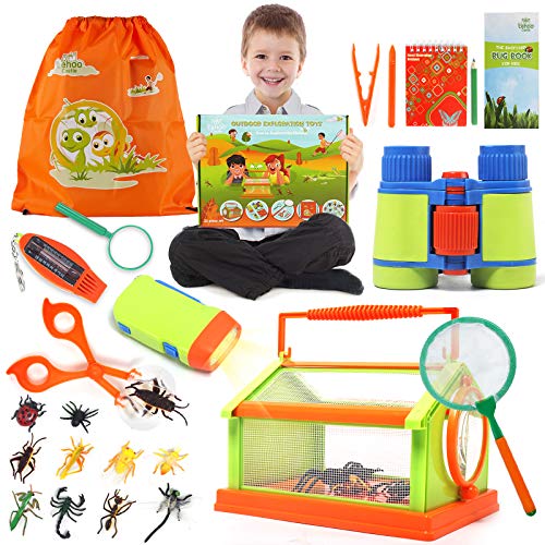 Lehoo Castle Kit de Juguetes de Exploración Aventura al Aire Libre 23 Pcs Bug Catcher Kit para niños Stem Educativo Bug Catcher Kit Juguetes Regalo para niños Camping Senderismo Aventura