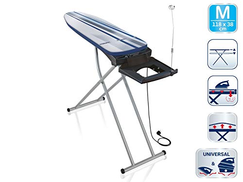 Leifheit AirActive Express Tabla de Planchar, Acero pulverizado, EPP/PVC, Azul, M Plateado