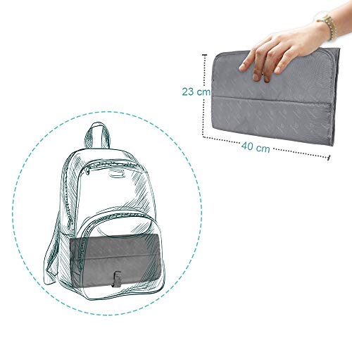 Lekebaby Portátil Cambiador Plegable, Cambiador Portátil de Pañales para Bebé, Kit Cambiador de Viaje, Gris