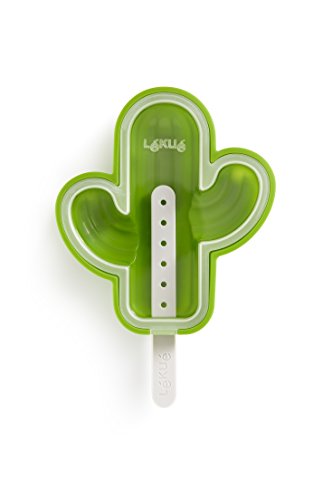 Lékué 3400264S01 Cactus Glacé Pack 4 UTS, Silicone, Vert, 18 x 12,1 x 30 cm Moldes para Helados en Forma, Verde, 18 x 12.1 x 30 cm, 4 Unidades