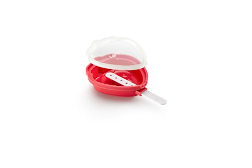 Lékué 3400265S01 Fraise Glacé Pack 4 UTS, Silicone, Rouge, 15,4 x 9,4 x 3,3 cm Moldes para Helados en Forma de Fresa, Rojo, 15.4 x 9.4 x 3.3 cm, 4 Unidades