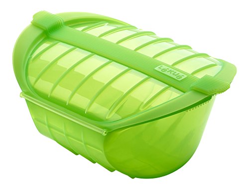 Lékué - Estuche hondo XL para el microondas, capacidad de 1000 ml, para 3-4 personas, color verde