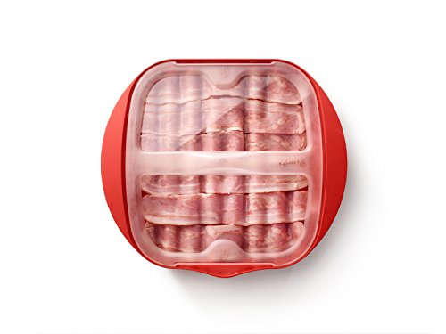 Lékué Microwave Bacon Cooker, Rojo, 28.2x6x24.9 cm