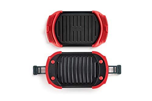 Lékué Microwave Grill, Red microondas, Acero, rojo y negro, 25,4 x 14,5 x 5,3 cm