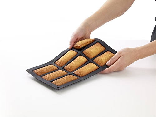 Lékué Multicavidad Negro Molde Gourmet Financier 9 CAV LK, Silicona, 9 cavidades