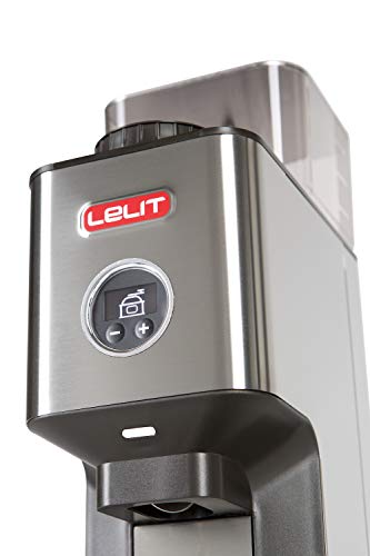 Lelit PL72 William, Molinillo de Café-Micro Regulación Juste del Tiempo de Molienda a Través de la Pantalla LCC, 470 W, 1 Cups, Stainless Steel, acero