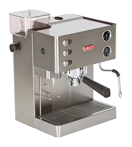 Lelit PL82T Kate, Máquina de Espresso Semiprofesional - Molinillo de Café Incorporado - Pantalla gráfica LCD - Sistema de Gestión Electrónica LCC, 1200 W, 1 Cups, Stainless Steel, acero