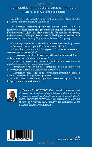 L'entreprise et la décroissance soutenable: Réussir les reconversions écologiques (Dynamiques d'entreprises)