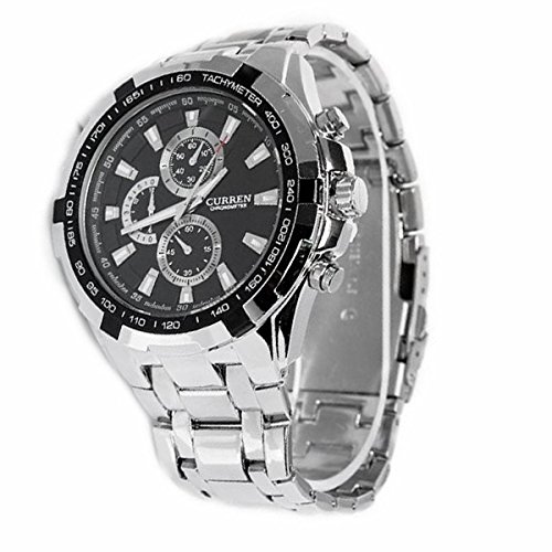 LEORX CURREN – Reloj de cuarzo para hombre, esfera redonda, correa de acero inoxidable resistente al agua, reloj de pulsera