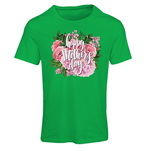 lepni.me Camiseta Mujer Feliz día de la Madre Madre de la Hija, del Hijo, del Marido (Small Verde Multicolor)