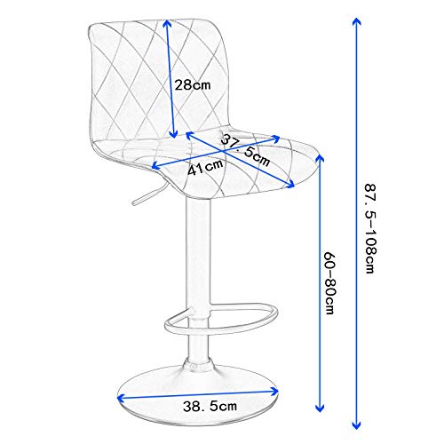 Lestarain 2X Taburetes de Bar Cuero Sintetico Taburetes Altos Cocina con Respaldo Juego de 2 Taburetes Giratorio Sillas de Bar Regulable en Altura Taburetes de Cocina Marron Claro