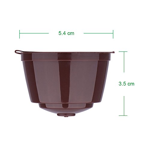 Letilio Filtros Cápsulas de Café Reutilizable para Cafetera Dolce Gusto Recargables fuerte Más de 160 veces de usos para reemplazo,6pcs con 2 cucharón de plástico y 2 cepillo de limpieza