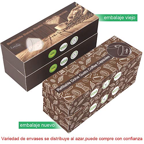 Letilio Filtros Cápsulas de Café Reutilizable para Cafetera Dolce Gusto Recargables fuerte Más de 160 veces de usos para reemplazo,6pcs con 2 cucharón de plástico y 2 cepillo de limpieza