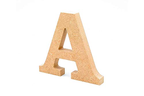 Letras de madera. Letras grandes de madera DM de 20cm de alto para decoración y manualidades. Disponible el Alfabeto completo (A)