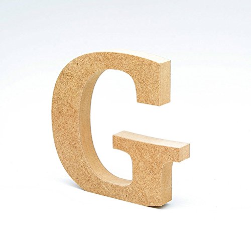 Letras de madera. Letras grandes de madera DM de 20cm de alto para decoración y manualidades. Disponible el Alfabeto completo (G)