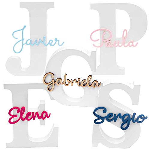 Letras Iniciales Grandes de Madera Personalizadas para Decoración en Bodas, Comuniones, Bautizos, Tam. 21cm Baby Showers y Fiestas de Cumpleaños