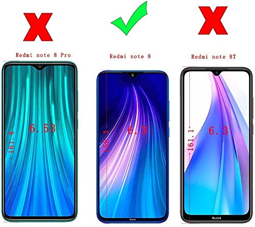 LeYi Funda Xiaomi Redmi Note 8 con [2-Unidades] Cristal Vidrio Templado,Armor Carcasa con 360 Grados Anillo iman Soporte Hard PC y Silicona TPU Bumper Antigolpes Case para Movil Note 8,Azul