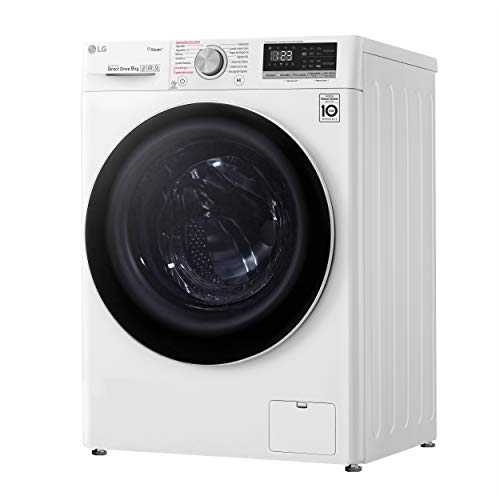 LG F4WV509S0 - Lavadora Inteligente 9 kg con tecnología AI Direct Drive (1400 RPM, Eficiencia Energética A+++ -40%, lavado con vapor LG Steam+, Smart ThinQ con Smart Diagnosis) color blanco