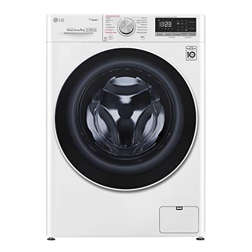 LG F4WV509S0 - Lavadora Inteligente 9 kg con tecnología AI Direct Drive (1400 RPM, Eficiencia Energética A+++ -40%, lavado con vapor LG Steam+, Smart ThinQ con Smart Diagnosis) color blanco