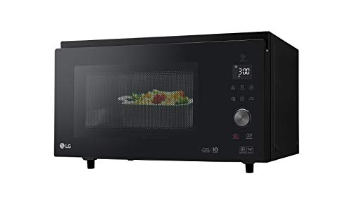 LG MJ3965BPS Horno Microondas Grill Smart Inverter Microondas 1100 W, Grill 950 W, Convección 1850 W, 39 L, Display LED, Plato Crispy, Plato interior 360 mm, Negro, 54.4 x 32.7 x 52.5 cm