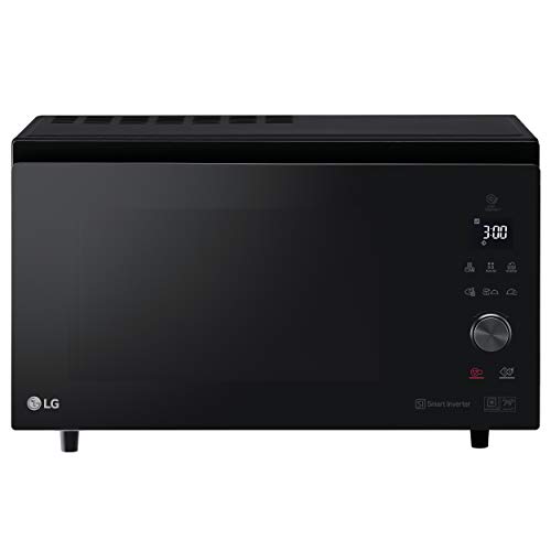 LG MJ3965BPS Horno Microondas Grill Smart Inverter Microondas 1100 W, Grill 950 W, Convección 1850 W, 39 L, Display LED, Plato Crispy, Plato interior 360 mm, Negro, 54.4 x 32.7 x 52.5 cm