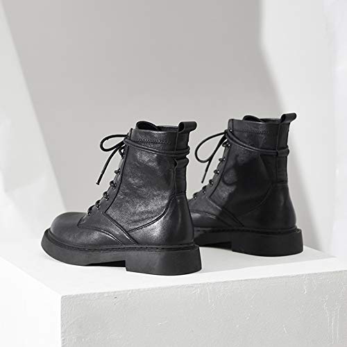 Liapianyun Cargadores De Martin Femeninos Británica Otoño E Invierno Estilo De Sabor Nuevo Salvaje Caballero Botas Cortas Netas Moto Terciopelo Rojo Más,Negro,36