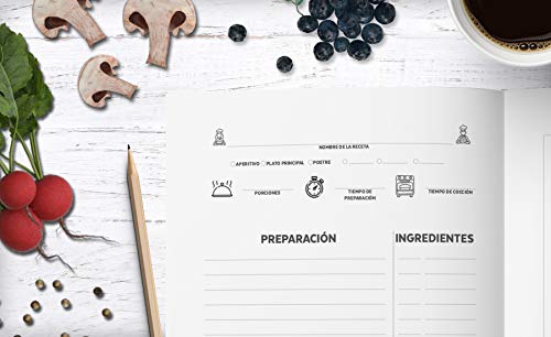 Libro De Recetas: Mis Recetas Favoritas | Libro De Recetas en blanco para crear tus propios platos - Libro de recetas mis platos cuadernos receta