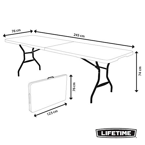 LIFETIME 80270 - Mesa plegable multiusos resistente, UV10, 244 x 76 x 73,5 cm 0