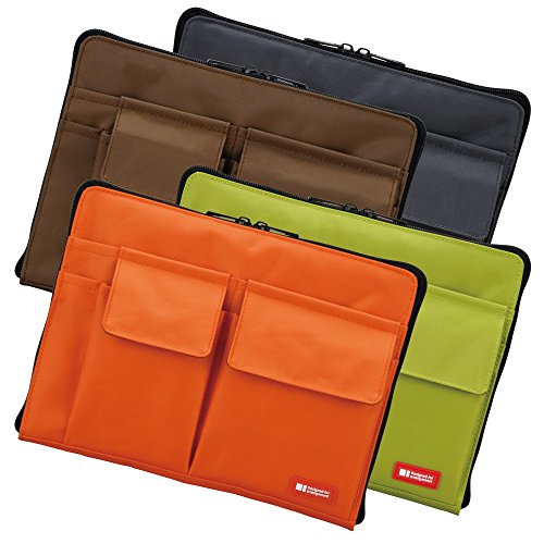 Lihit Lab Teffa Bag in Bag - Size A5 (10" X 7.1") - Orange [Office Product]