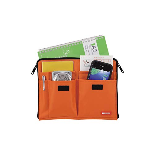 Lihit Lab Teffa Bag in Bag - Size A5 (10" X 7.1") - Orange [Office Product]