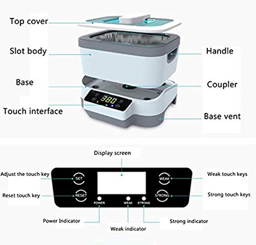 Limpiador ultrasónico 1.2L Máquina de limpieza ultrasónica digital Esterilizador ultrasónico Limpiador Esterilizante Desinfección para limpiar anteojos / joyas con revestimiento de acero inoxidable C