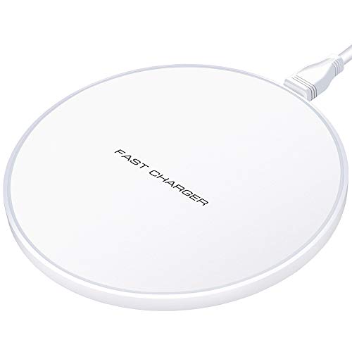 Limxems Cargador Inalámbrico 10W Qi Wireless Carga Rápida Quick Charger para iPhone XS/XS MAX/XR/X / 8 / 8Plus Samsung Galaxy Note 9 /S9 /S8 /S8 Plus /S7 /S8 /S9 / Edge /S6 / Note 8 - Blanco