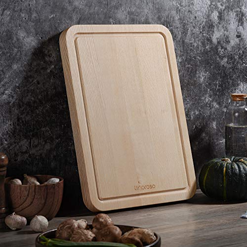 Linoroso exquisita tabla de cortar de madera de fresno para cocina, reversible, pequeña (36x26cm)