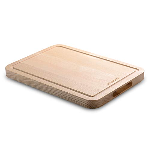 Linoroso exquisita tabla de cortar de madera de fresno para cocina, reversible, pequeña (36x26cm)