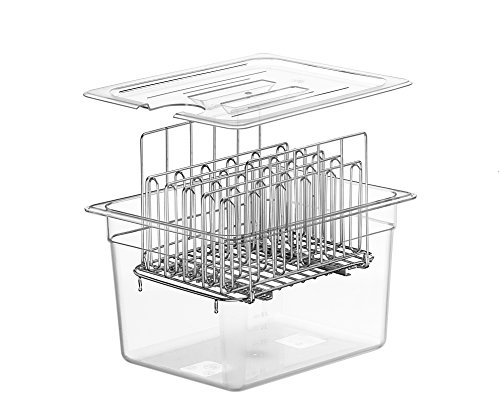 LIPAVI Sous Vide Contenedor – Modelo C10 cuartos – 12,7 x 10,3 pulgadas – Policarbonato resistente Estante L10 a juego y tapas a medida, Transparente transparente