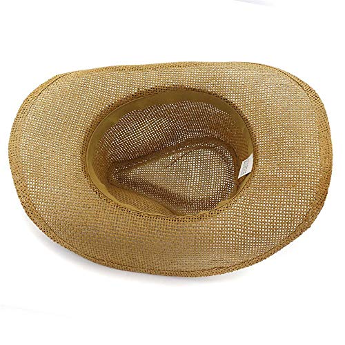 liqun Unisex Mujer Hombre Moda Verano Casual Sombrero Trendy Beach Sol Paja Ola Vaquero Clásico Ganadero Sombrero De Vaquera # Lr4, Beige, Talla Única