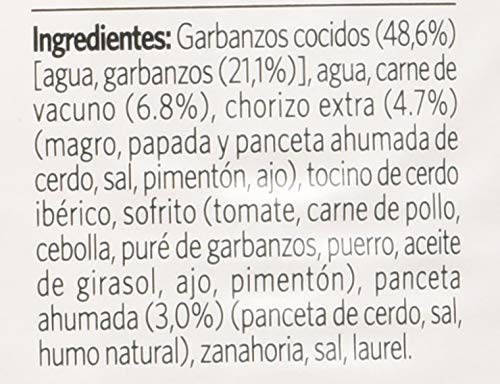 LITORAL Cocido Madrileño - Plato Preparado Sin Gluten - Pack de6x440 g - Total: 2640g