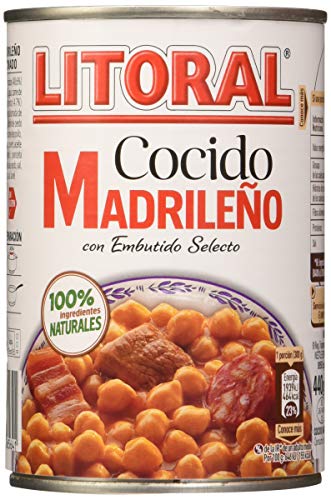 LITORAL Cocido Madrileño - Plato Preparado Sin Gluten - Pack de6x440 g - Total: 2640g